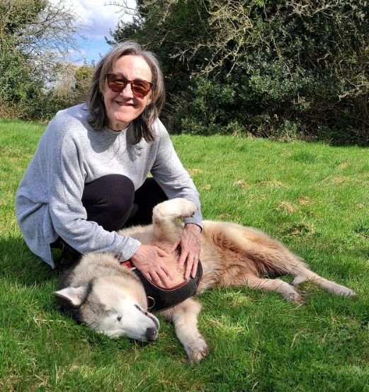 Daniella Cranfield with Luna the blind Husky